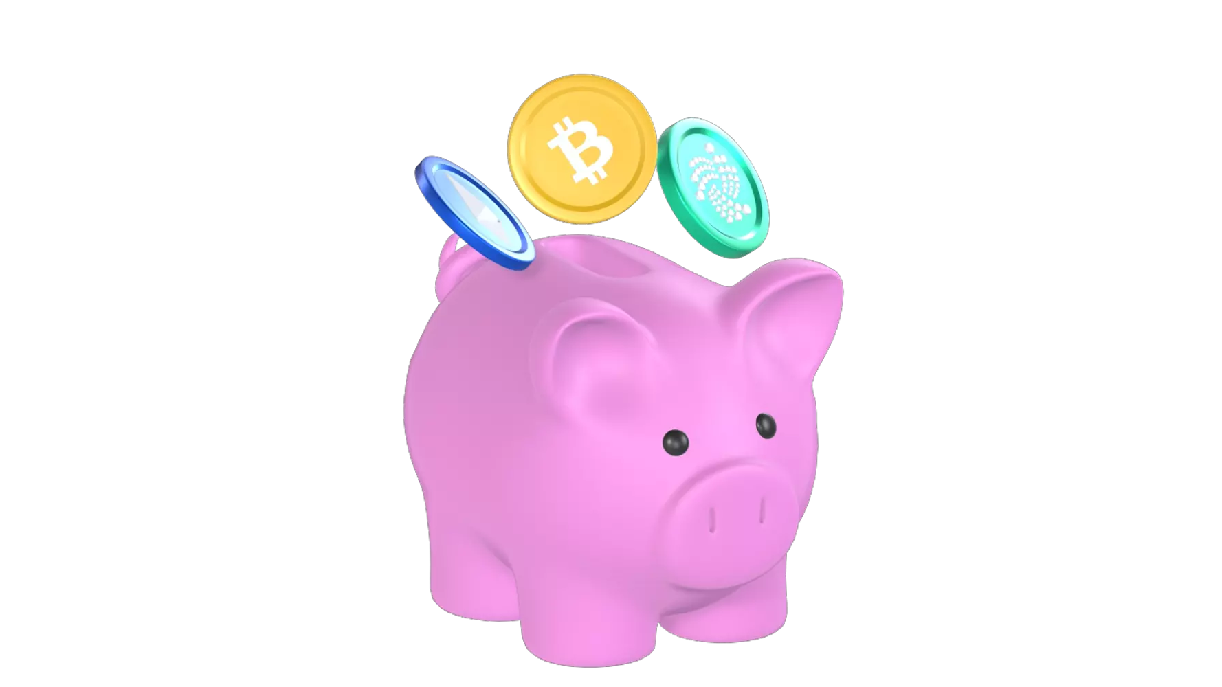 Cryptocurrency Savings 3D Graphic