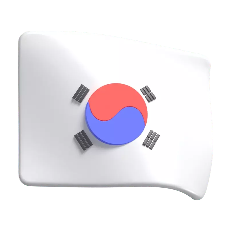 South Korean Flag 3D Graphic