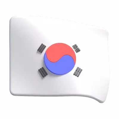 Bandera de Corea del Sur 3D Graphic