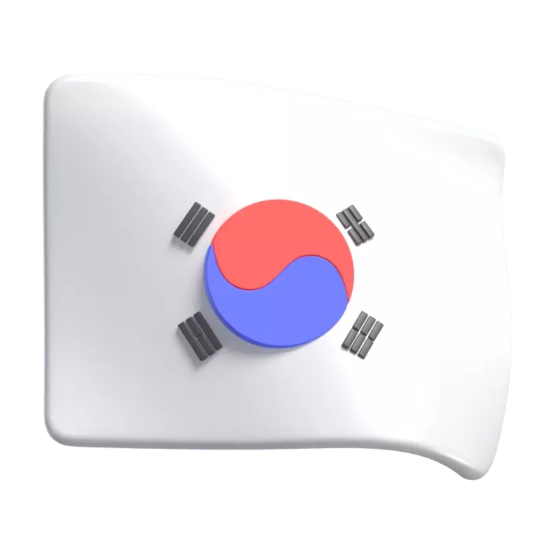 Bandera de Corea del Sur 3D Graphic