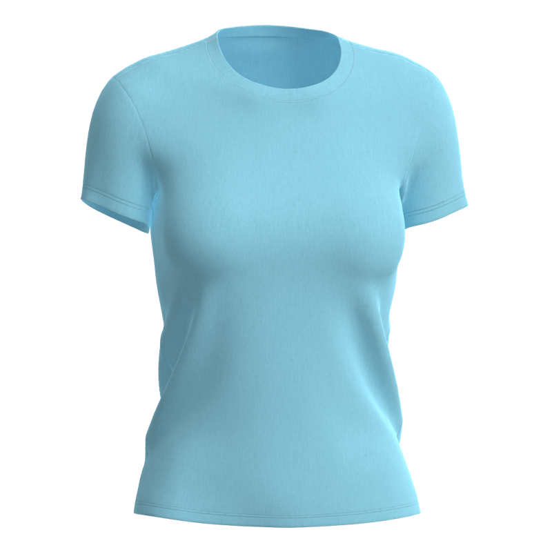 Modelo 3D de camiseta de manga corta para mujer