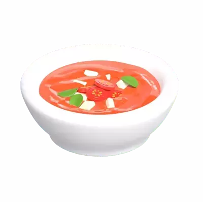 3D Gazpacho Spanish Traditional Food Inside A Bowl 3D Graphic