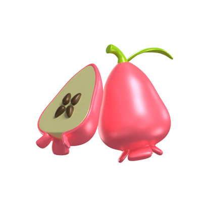 3D Water Apple Model Whole Fruit And A Sliced One 3D Graphic