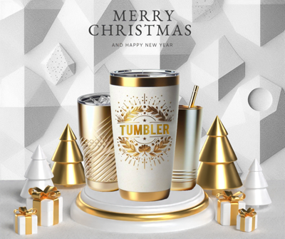 Christmas Podium Tumbler 3D Template