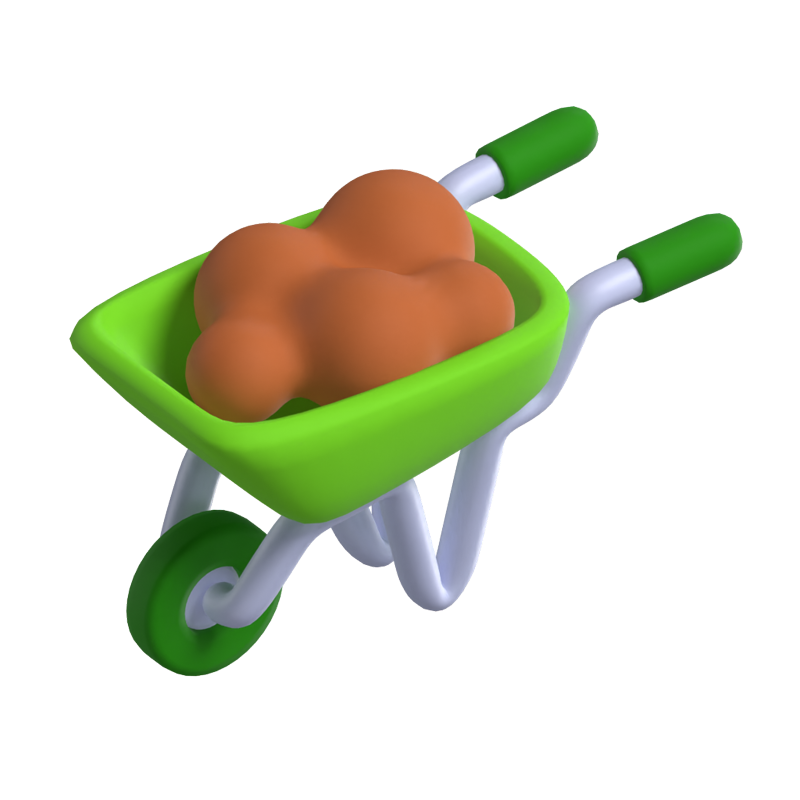 Wheelbarrow With Soil On It 3D Model 3D Graphic