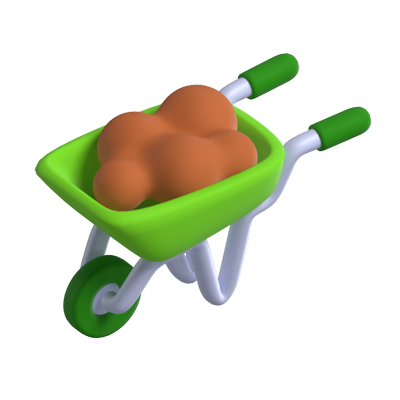 Wheelbarrow With Soil On It 3D Model 3D Graphic