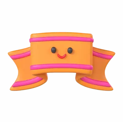 3D Ribbon Model With Happy Face