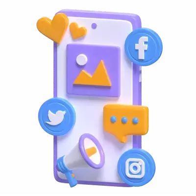 Social Media Marketing 3D Graphic