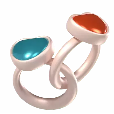 Intertwined Love Rings  3D Graphic