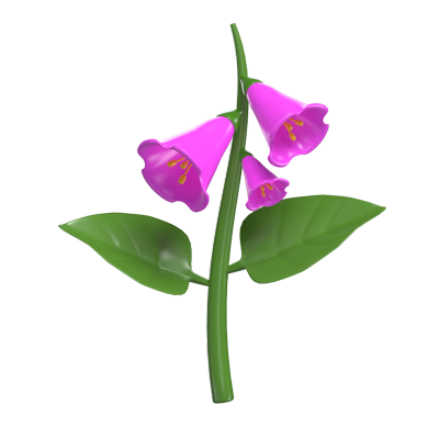 3D Foxglove Cute Enchanting Floral Elegance 3D Graphic