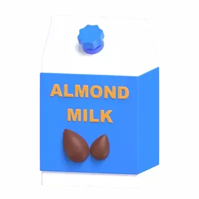 Almond Milk 3D Graphic