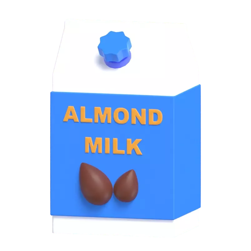 Almond Milk 3D Graphic