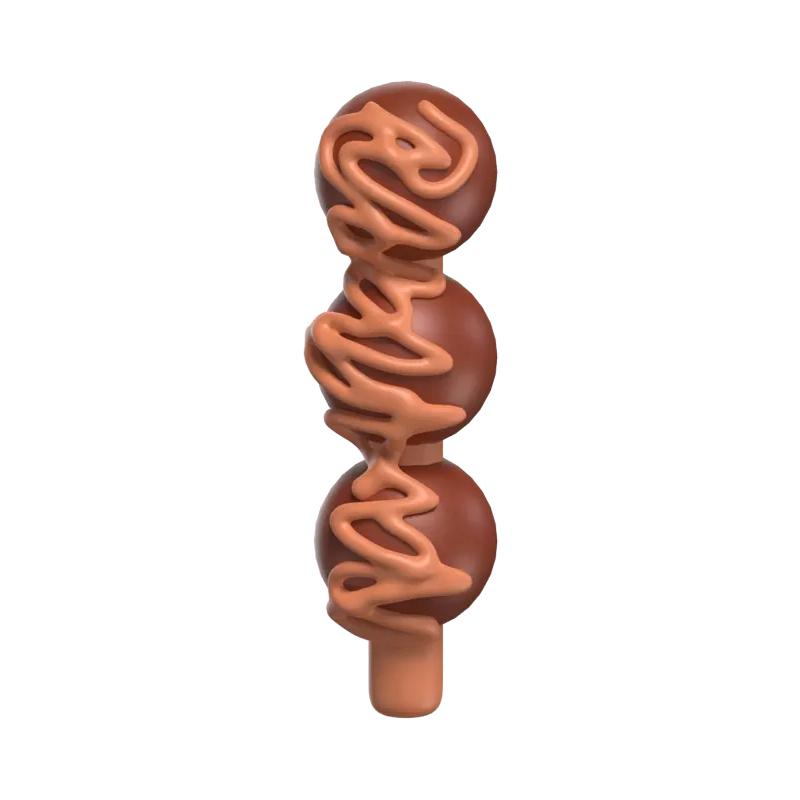 Chocolate Ball Skewers 3D Model