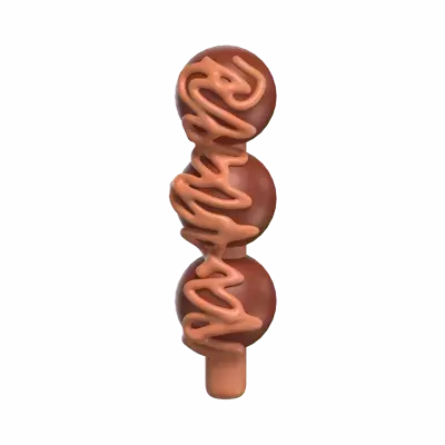 Chocolate Ball Skewers 3D Model 3D Graphic