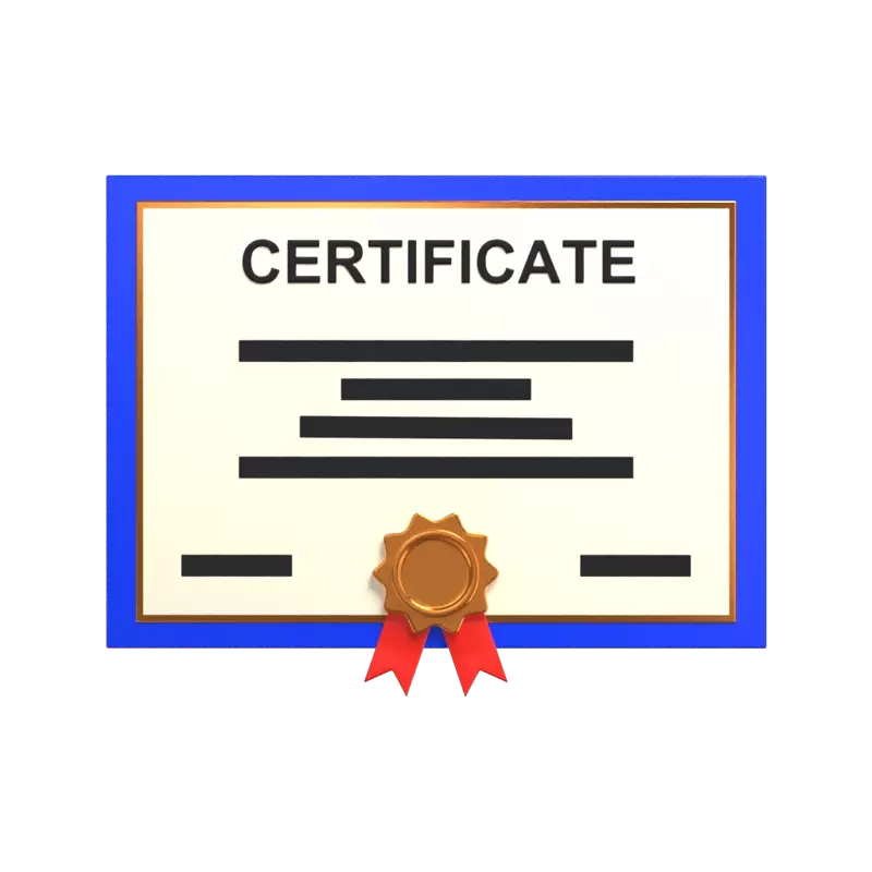 3D School Certificate Model Academic Achievement 3D Graphic