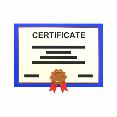 3D School Certificate Model Academic Achievement 3D Graphic