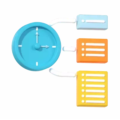 Working Time Management 3D Graphic