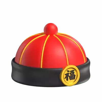 3D Illustration Lunar New Year Hat 3D Graphic
