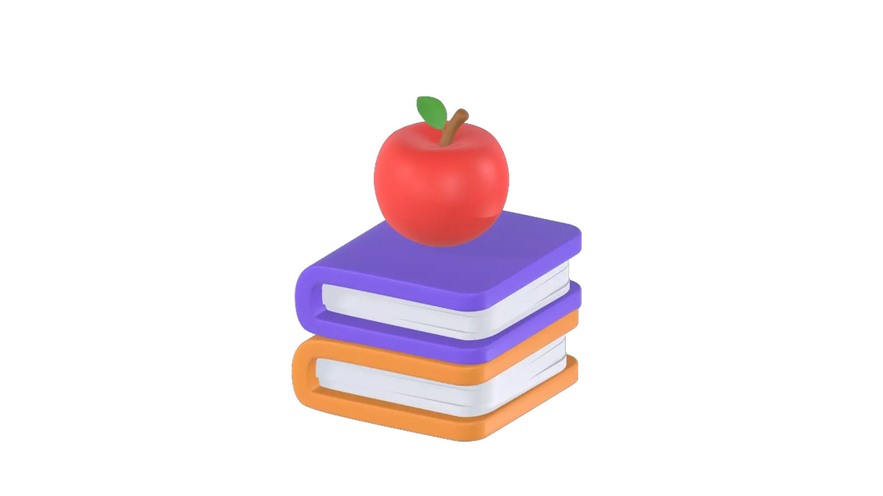 Books And Apple 3d model--d70024a1-810d-4152-b18e-3887be5ad1ea