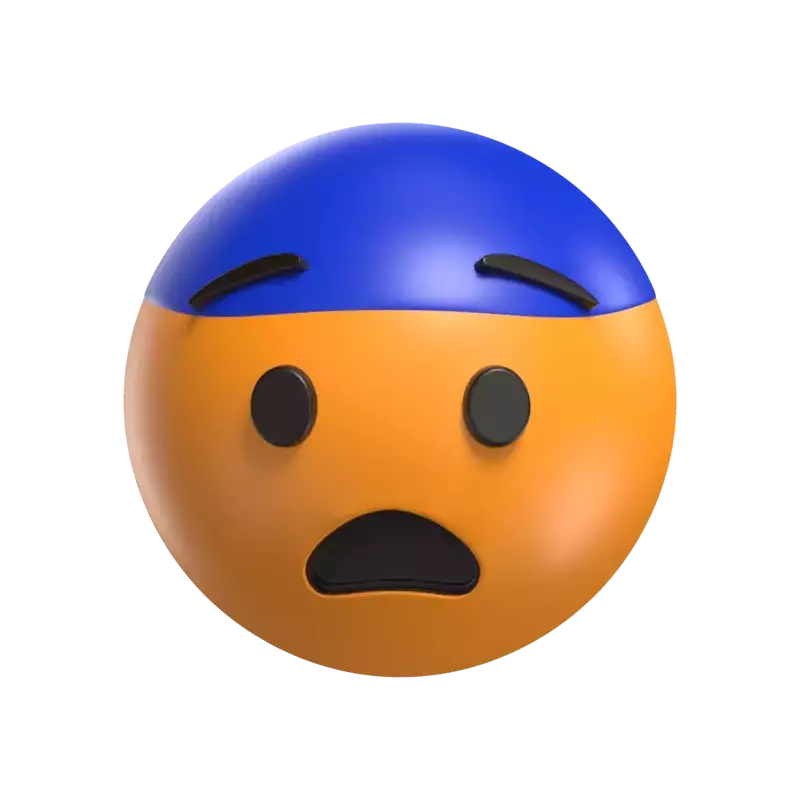 3D Fearful Face Expression 3D Graphic