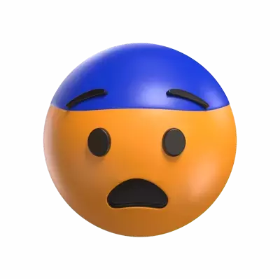 3D Fearful Face Expression 3D Graphic
