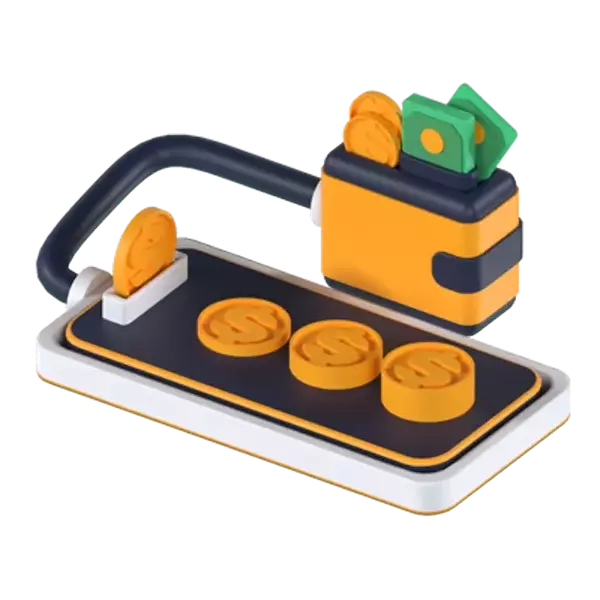 Digital Wallet 3D Graphic