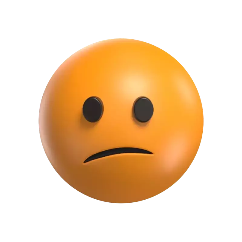 Confused Face 3D Emoticon Model 3D Graphic