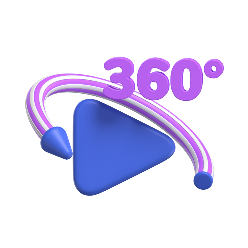 360 Degree Video 3D Icon 3D Graphic