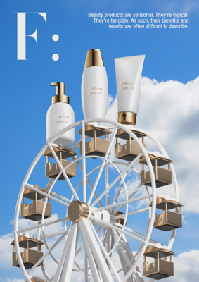 Podium Ferris Wheel Cosmetics Natural Sky Background Elegant Light 3D Template