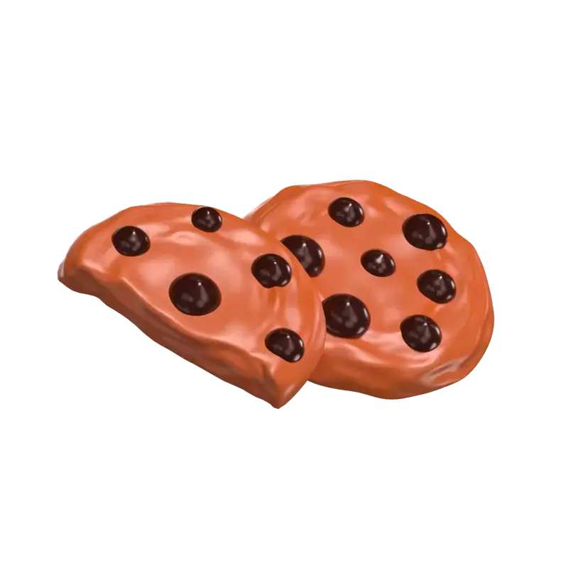 3D Delicious Cookies With Chocolate Chips Topping 3D Graphic