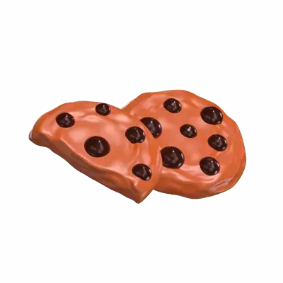 3D Delicious Cookies With Chocolate Chips Topping 3D Graphic