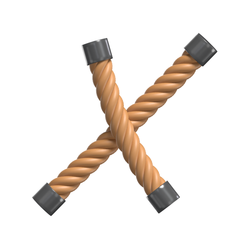 X  Letter 3D Shape Rope Text 3D Graphic