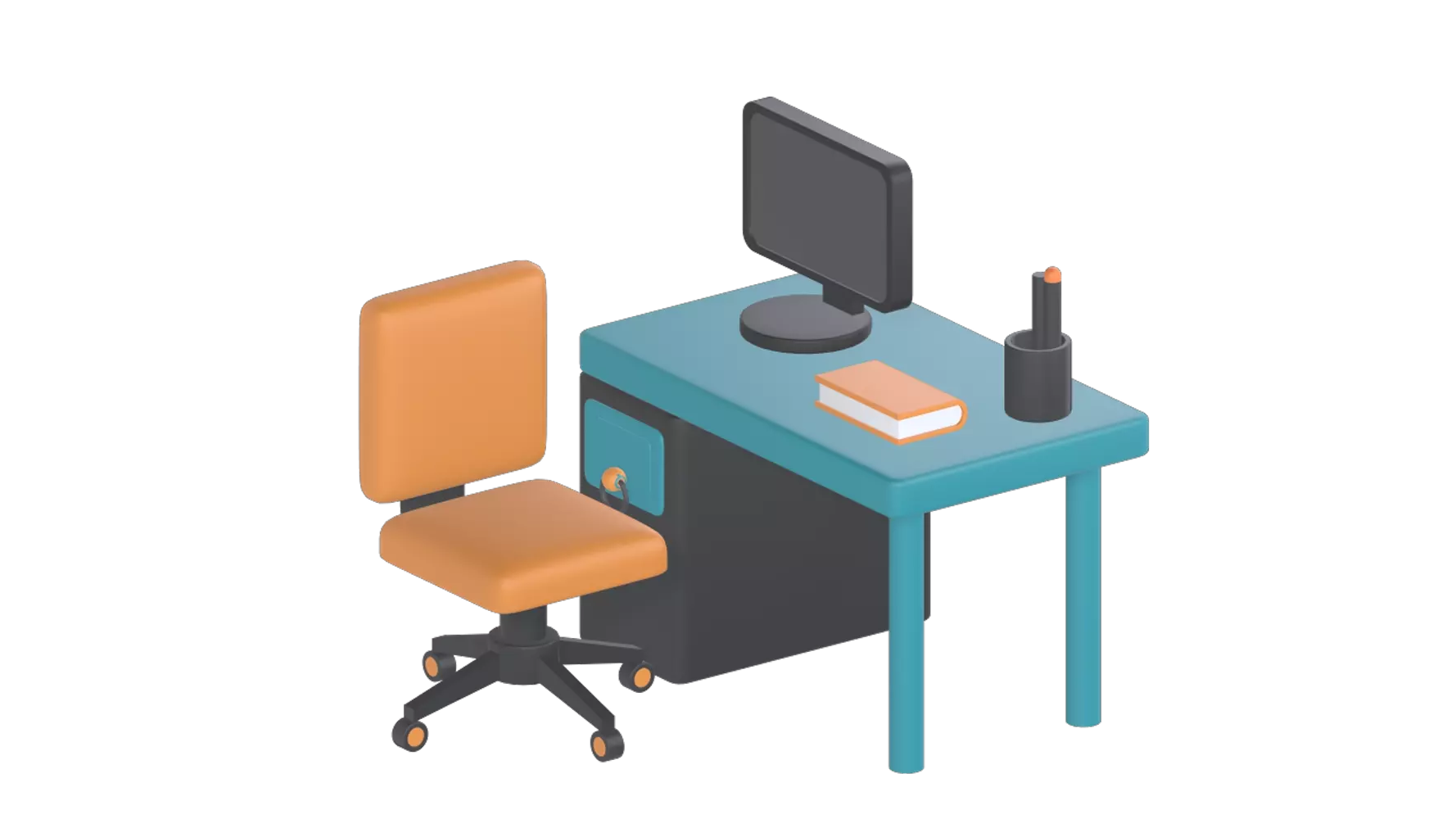 Desk And Chair 3D Graphic