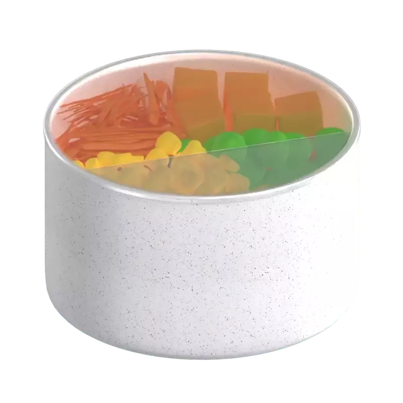 3D High Round Food Container 3D Graphic