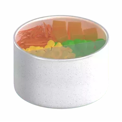 3D High Round Food Container 3D Graphic