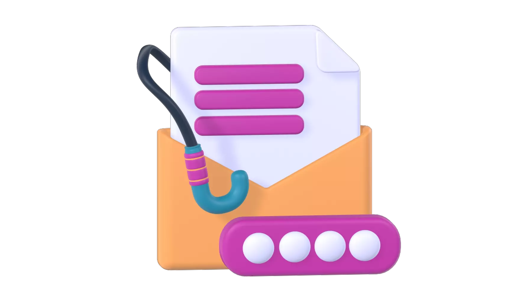 Phishing Mail 3D Graphic
