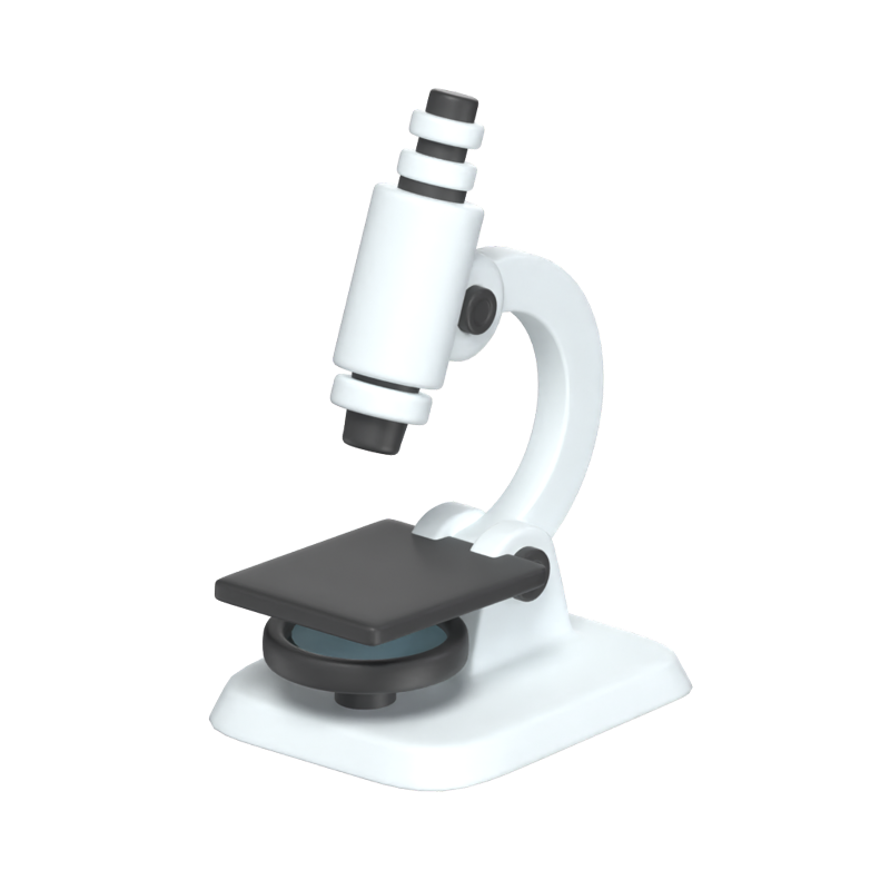 Microscope 3D Icon Model For Science 3D Graphic