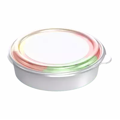 3D Round Food Container 3D Graphic