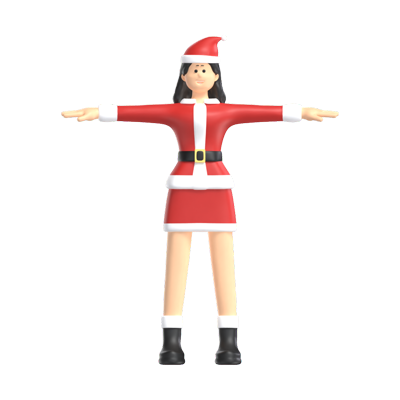 Girl Santa 3D Graphic