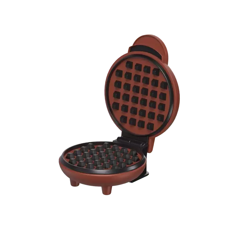 3D Minimalist Waffle Maker With A Checkered Motif 3D Graphic