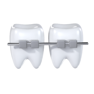 Teeth Brackets 3D Graphic