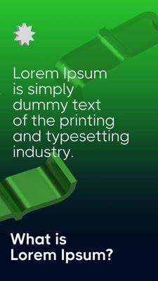 What Is Lorem Ipsum Template Green Dark Gradient Background And Metalic Green Elements 3D Template