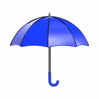 3D Blue Umbrella Model Stylish Shelter  3D Graphic