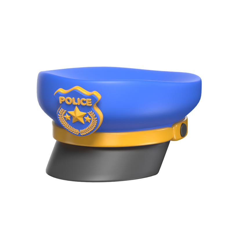 3D Police Cap Icon 3D Graphic