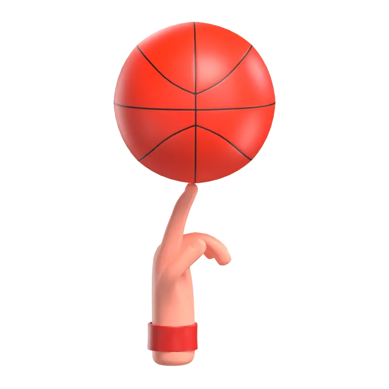 Spinning Basketball 3D Graphic