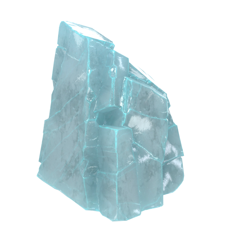 Large Ice Rock 3D Model For Glacial Environment 3D Graphic