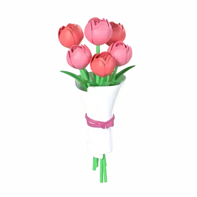 Tulip Bouquet 3D Graphic