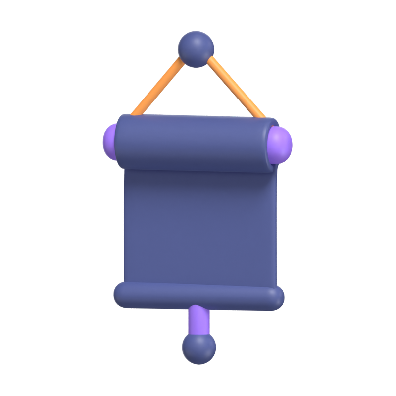 Hanging Presentation Screen 3D Icon Model