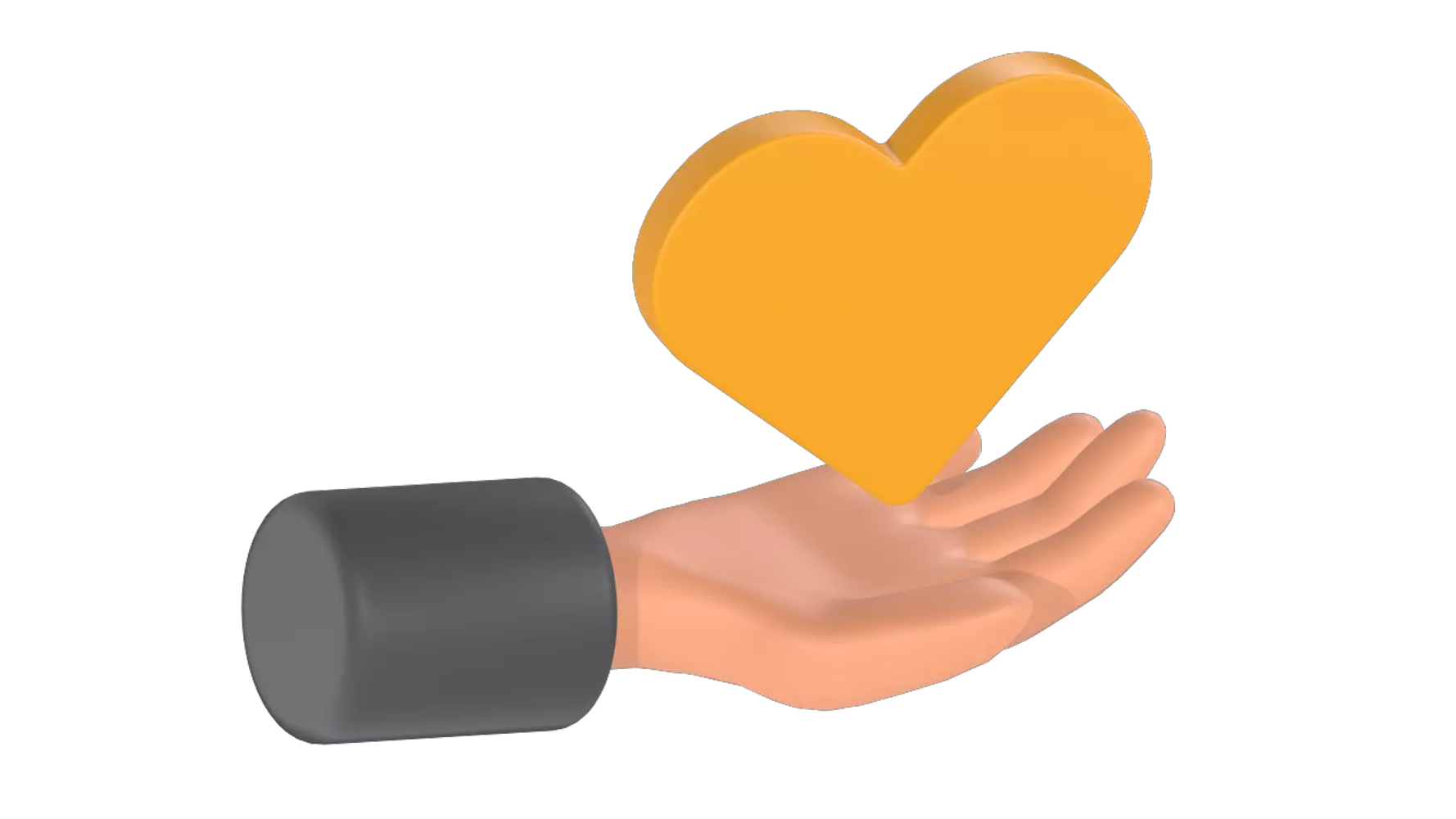 Give Love Hand Gesture 3D Graphic