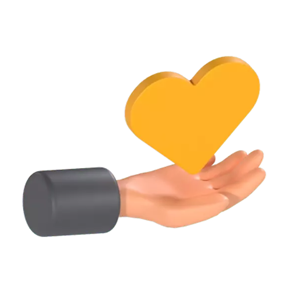 Give Love Hand Gesture 3D Graphic